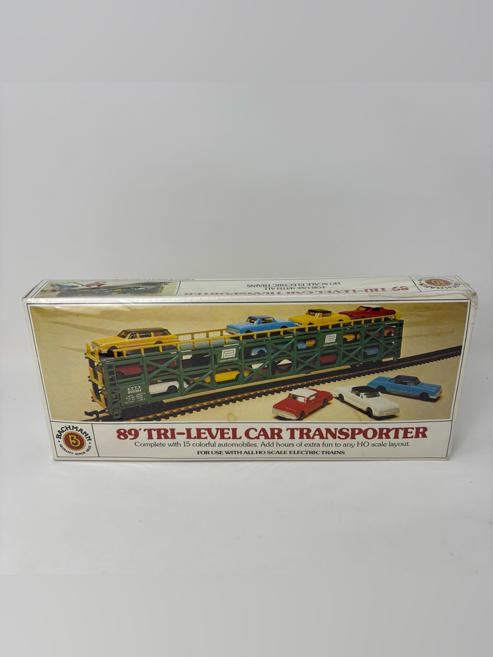 Vintage Bachmann HO Scale 89' Tri-Level Car Transporter Penn Central 1264 NIB